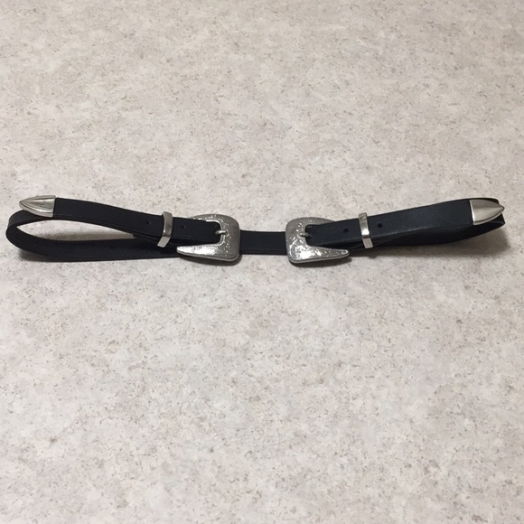 Target Accessories - TARGET BLACK LEATHER DOUBLE BUCKLE WESTERN BELT